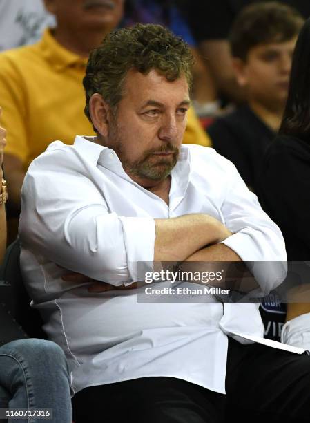 Executive chairman and CEO of The Madison Square Garden Company and executive chairman of MSG Networks James L. Dolan attends a game between the New...