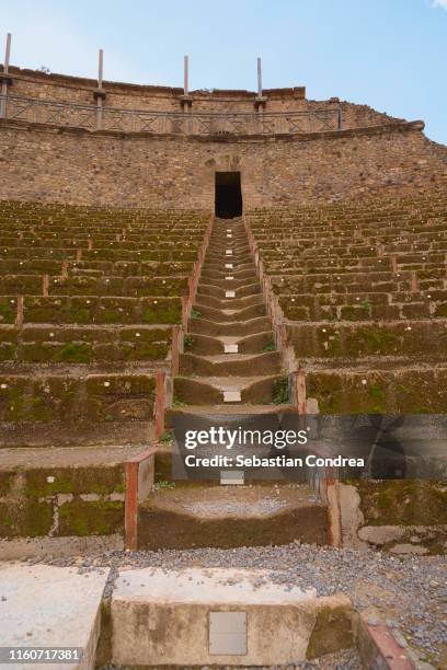 roman amphitheatre in ancient city of pompeii, discovery italy, italy. - amphitheatre stock pictures, royalty-free photos & images