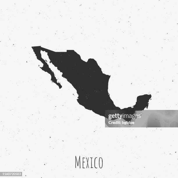 ilustraciones, imágenes clip art, dibujos animados e iconos de stock de mapa vintage de méxico con estilo retro, sobre fondo blanco polvoriento - mexico map