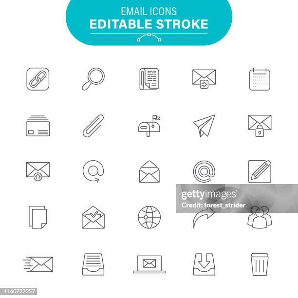 email icons - paper clip stock illustrations