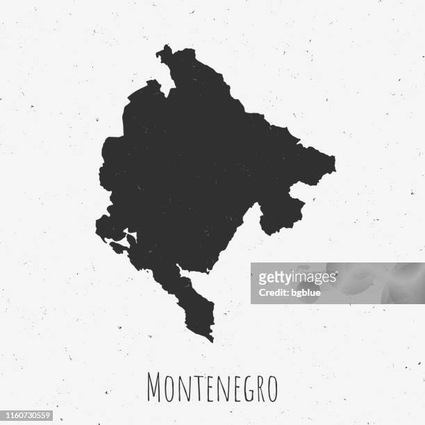 vintage montenegro karte mit retro-stil, auf staubigen weißen hintergrund - montenegro stock-grafiken, -clipart, -cartoons und -symbole