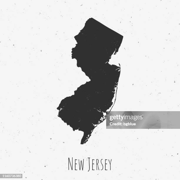 vintage new jersey map with retro style, on dusty white background - jersey texture stock illustrations