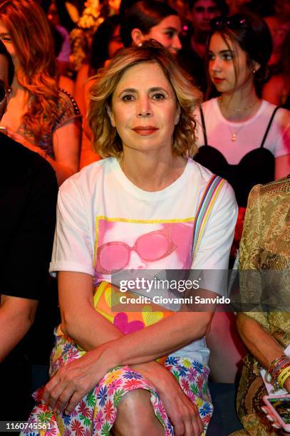 Agatha Ruiz de la Prada attends CUSTO fashion show during the Mercedes Benz Fashion Week Spring/Summer 2020 on July 08, 2019 in Madrid, Spain.