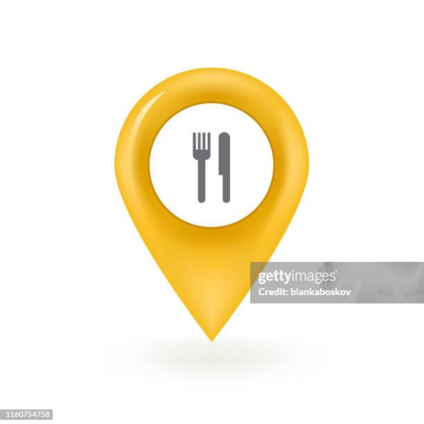 restaurant location map pin icon - mall map stock illustrations