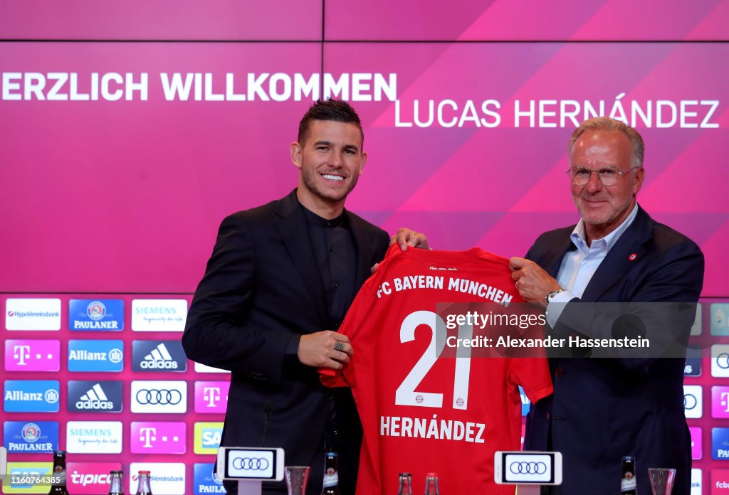 FC Bayern Muenchen Unveils New Signing Lucas Hernandez