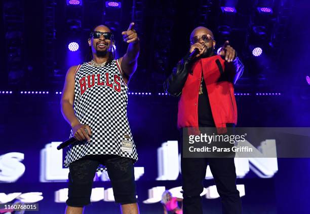 Lil Jon and Jermaine Dupri perform in concert during 2019 ESSENCE Festival at Louisiana Superdome on July 07, 2019 in New Orleans, Louisiana.