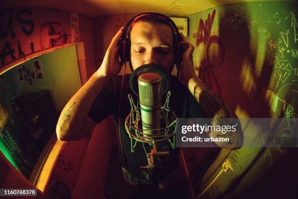 Rapper In Studio Rapping Rap Musician In Studio High-Res Stock Photo - Getty Images