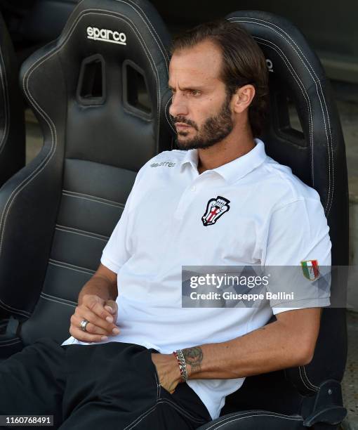 Alberto Gilardino head coach of Pro Vercelli gestures during the match between Ascoli Calcio 1898 FC and Pro Vercelli-TIM Cup at Stadio Cino e Lillo...