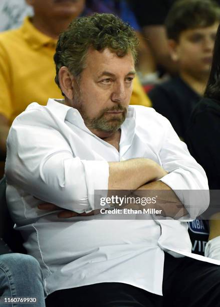 Executive chairman and CEO of The Madison Square Garden Company and executive chairman of MSG Networks James L. Dolan attends a game between the New...