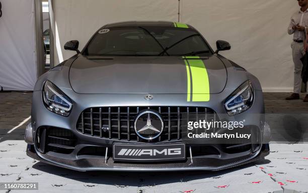 The Mercedes-Benz AMG GT R Pro seen at Goodwood Festival of Speed 2019 on July 4th in Chichester, England. The annual automotive event is hosted by...