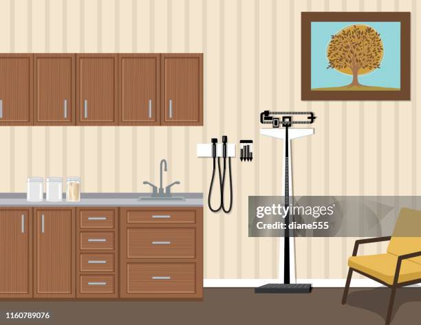 modern doctor's office - empty doctors office stock illustrations