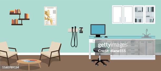 modern doctor's office - doctors office no people stock illustrations