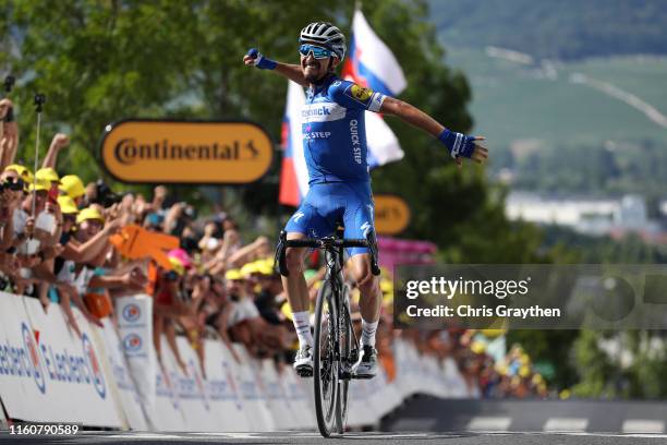 Arrival / Julian Alaphilippe of France and Team Deceuninck - Quick-Step / Celebration / during the 106th Tour de France 2019, Stage 3 a 215km stage...