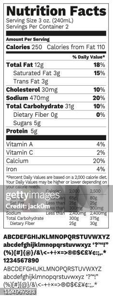 nutrition facts label - nutrition label stock illustrations