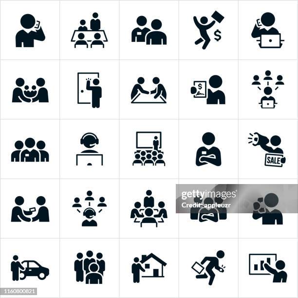 ilustrações de stock, clip art, desenhos animados e ícones de salesmen icons - salesman