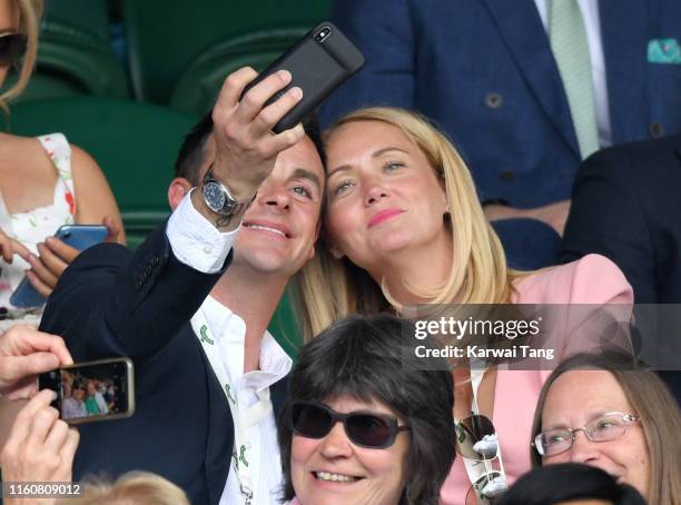 Anthony McPartlin and Anne-Marie Corbett attend day seven of the Wimbledon Tennis Championships at All England Lawn Tennis and Croquet Club on July...