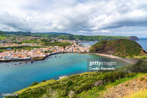 die azoren - stadt horta auf der insel faial - the azores stock-fotos und bilder