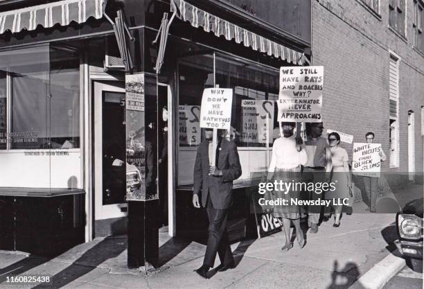Rockville Centre, N.Y.: CORE members picket in front of the Urban Renewal office in Rockville Centre, New York on September 27, 1965.