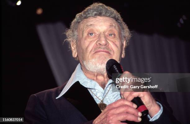 American singer and actor Frankie Laine performs onstage during the Songwriters Hall of Fame Awards Dinner at the New York Sheraton Hotel, New York,...