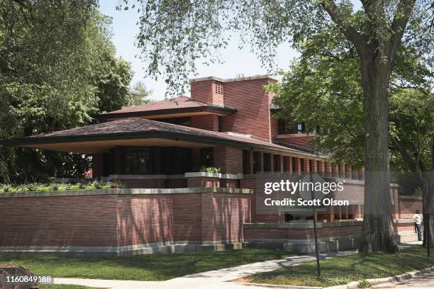 The Frederick Robie House, designed by famed architect Frank Lloyd Wright, is seen in the Hyde Park neighborhood next to the University of Chicago on...