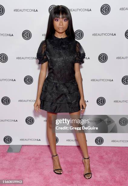 Skai Jackson attends Beautycon Los Angeles 2019 Pink Carpet at Los Angeles Convention Center on August 10, 2019 in Los Angeles, California.