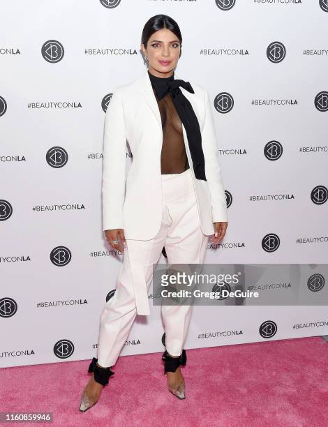 Priyanka Chopra attends Beautycon Los Angeles 2019 Pink Carpet at Los Angeles Convention Center on August 10, 2019 in Los Angeles, California.