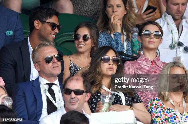 Simon Motson, Louisa Lytton, Myleene Klass and Kara Tointon attend day seven of the Wimbledon Tennis Championships at All England Lawn Tennis and...