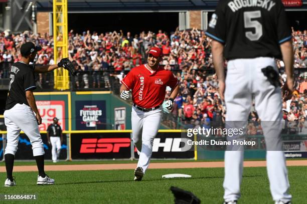 Travis Hafner during the 2019 MLB All-Star "Cleveland vs The World" Celebrity Softball Game at Progressive Field on July 07, 2019 in Cleveland, Ohio.