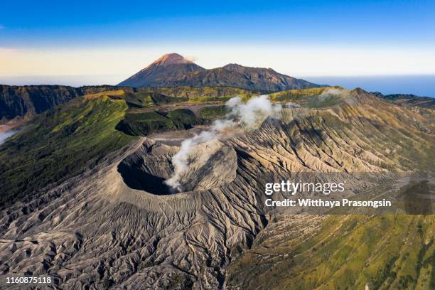 mount bromo volcano during sunrise, east java, indonesia - surabaya stock pictures, royalty-free photos & images