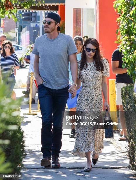 Garrett Hedlund and Emma Roberts are seen on August 10, 2019 in Los Angeles, California.