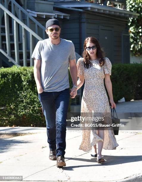 Garrett Hedlund and Emma Roberts are seen on August 10, 2019 in Los Angeles, California.