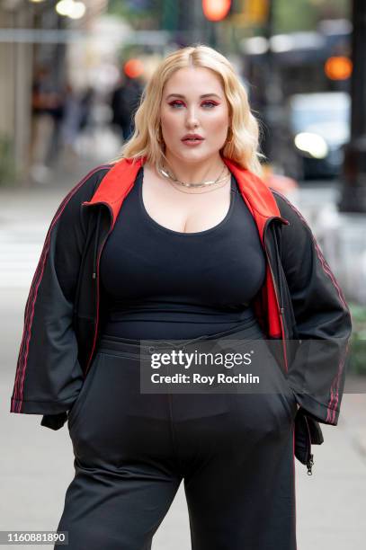 Hayley Hasselhoff promotes plus size activewear collection at Marina Rinaldi Boutique on July 08, 2019 in New York City.