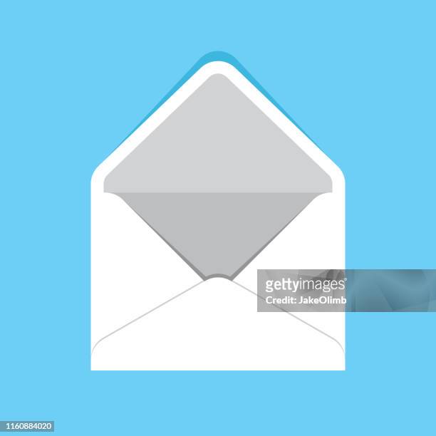 envelope open - blue envelope stock illustrations