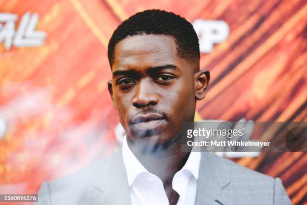 Damson Idris attends the premiere of FX's "Snowfall" season 3 at Bovard Auditorium At USC on July 08, 2019 in Los Angeles, California.