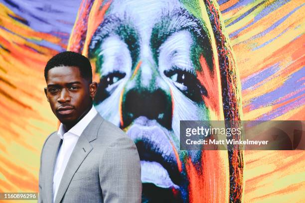 Damson Idris attends the premiere of FX's "Snowfall" season 3 at Bovard Auditorium At USC on July 08, 2019 in Los Angeles, California.