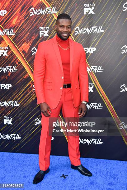 Amin Joseph attends the premiere of FX's "Snowfall" season 3 at Bovard Auditorium At USC on July 08, 2019 in Los Angeles, California.