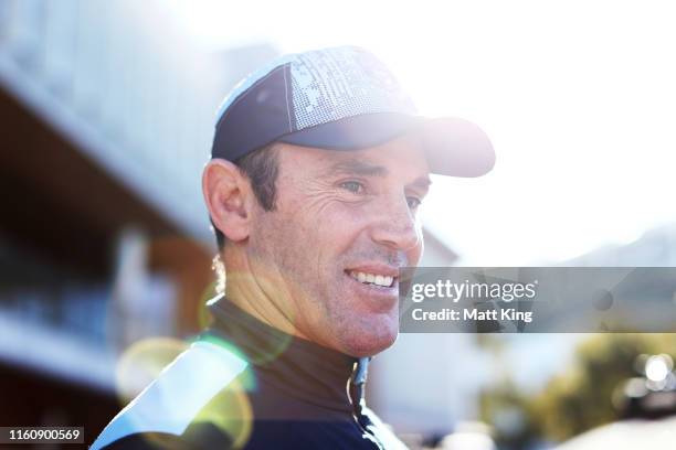 Blues coach Brad Fittler speaks to the media during a New South Wales Blues State of Origin Captain's Run at the NSWRL Centre of Excellence on July...