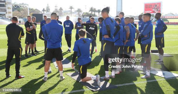 The Manchester United squad in action during a first team training session as part of their pre-season tour of Australia, Singapore and China on July...