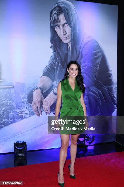 Ligia Uriarte poses for photos during 'Sin Miedo a la Verdad' Red Carpet at Televisa San Angel on July 8, 2019 in Mexico City, Mexico.