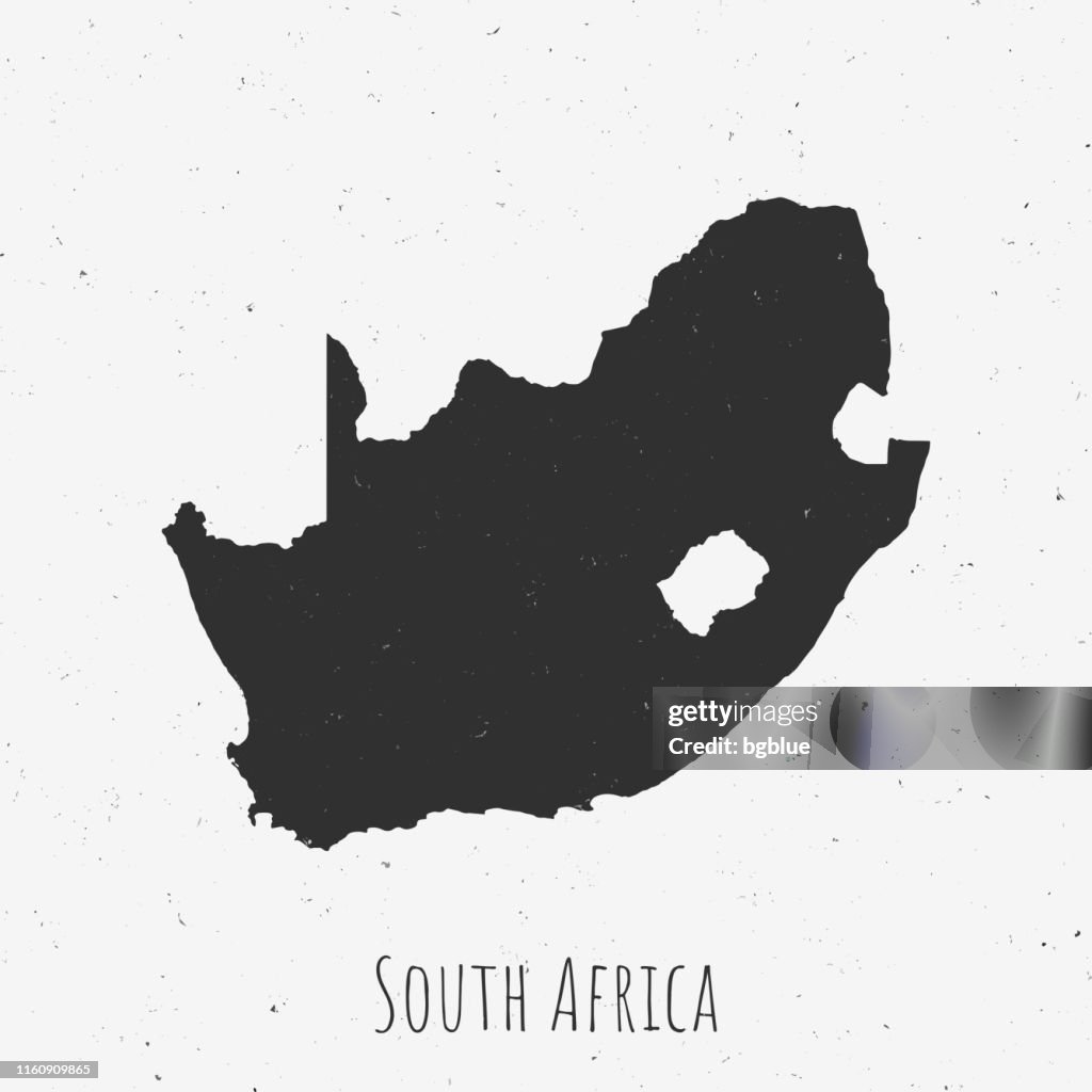 Vintage South Africa map with retro style, on dusty white background