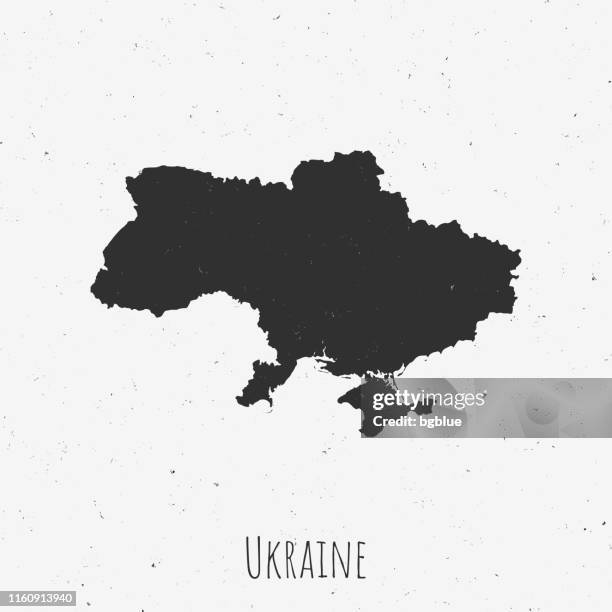 vintage ukraine karte mit retro-stil, auf staubigen weißen hintergrund - ukraine stock-grafiken, -clipart, -cartoons und -symbole