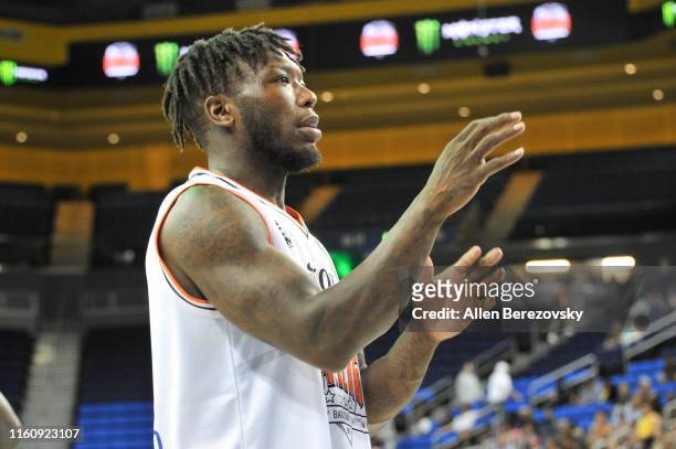 Nate Robinson attends the Monster Energy $50K Charity Challenge Celebrity Basketball Game at UCLA's Pauley Pavilion on July 08, 2019 in Westwood,...