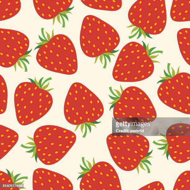strawberry seamless pattern . - strawberry stock illustrations