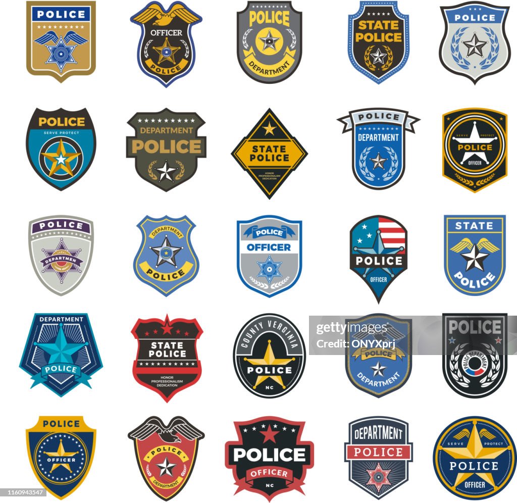 Police Check Symbol Police Badges Officer Security Federal Agent Signs And Symbols Police ...
