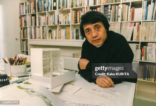 Architecte japonais Tadao Ando à Tokyo le 19 avril 1995, Japon.