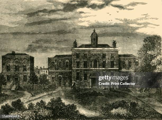 The Small-Pox Hospital, King's Cross, in 1800', . London Smallpox Hospital was established 1745-6, the hospital in St Pancras opened in 1793-4 and...