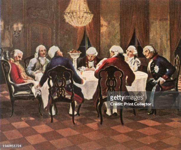 The sleeping Ziethen, . 'Der Schlafende Ziethen'. Cavalry officer Ziethen sleeps at the table of Frederick the Great. Hans Joachim von Zieten also...