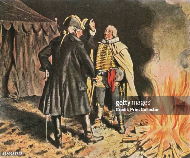 In the Bunzelwitz camp, September 1761, . 'Im Lager Von Bunzelwitz, September 1761'. King Frederick the Great of Prussia and General von Zieten in...
