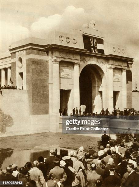 The Menin Gate is unveiled, Ypres, Belgium, 24 July 1927, . Field Marshal Lord Plumer unveiled the Menin Gate Memorial to the Missing in memory of...