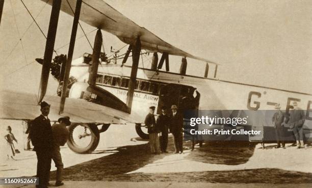 The first Indian Air Mail arrives at Croydon Airport, south London . 'April 14 marked an advance in the history of aerial transport when the first...